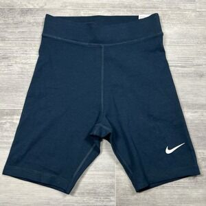 Nike Sportswear Women's High-Waisted 8" Blue Biker Shorts‎ DV7797-478 Small NWT